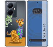 Funda Silicona Transparente para Vivo V29 Lite 5G diseño Jirafa Dibujos