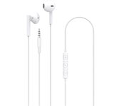 Auriculares DCU Tecnologic JACK 3.5mm Estéreo Blanco con Micrófono y Control de Volumen para Dispositivos Apple y Android