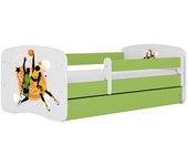 Cama 140 x 70 cm Kocot Kids com gaveta e colchão BabyDreams Basketball Green