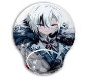 MERCHANDMANIA ALFOMBRILLA DE RATON CON REPOSAMUÑECAS mujer organizacion enmascarados mmo jrpg BASE ANTIDESLIZANTE videojuego juego waifu