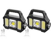 6 Gears Rechargeable Flashlight Waterproof Torch Light Portable Powerful Lantern Solar USB Charging for Outdoor Accessories