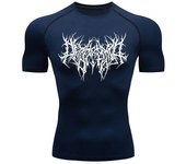 Thorns Print Gym Compression Shirt Men's Running Fitness Workout Summer Quick-Drying Short-Sleeved Sports Sportswear Rash Guard