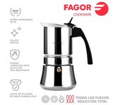 Cafetera Étnica 6 Tazas Acero Inoxidable 18/10 Fagor