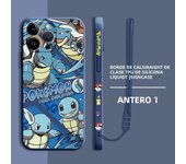 Cartoon Pokemon Phone Case for Apple iPhone 13 Pro 15 Plus XR 12 Mini 11 SE 14ProMax XS Max 8 7 Square Liquid Cover