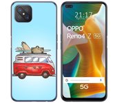 Tumundosmartphone Funda Gel Tpu para Oppo Reno 4Z 5G diseño Furgoneta Dibujos