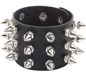 2025 Black Goth Rings Bracelets For Women Punk Emo Spike Rivets PU Leather Bracelet Cuff Bangles Festival Jewelry Party Gift