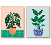 Set de 2 cuadros calidad premium con marco de madera - 30x40 cm o 50x70 cm - POSTER LAB