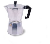 Muvip MV0600 Cafetera de Aluminio - Capacidad 3 Tazas - Mango Ergonomico - Antiadherente - Apta para Placas Electricas, Vitroceramicas y Gas - Color Aluminio