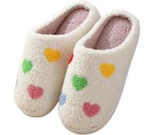 LINDAS ZAPATILLAS PARA MUJER - Zapatillas de casa para interiores mullidas, acogedoras y cálidas - Lindas zapatillas con forma de corazón para mujer