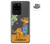 Tumundosmartphone Funda Gel Transparente para Samsung Galaxy S20 Ultra diseño Jirafa Dibujos