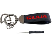 Top Layer Cowhide Key Chain Keyrings Lanyard For Alfa Romeo Giulia Car Accessories