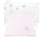 Conjunto jogo de cama bordado 2pçs 60x120cm Kikka Boo Dream Big Rosa