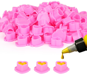 100PCS Disposable Tattoo Ink Cups Heart Shaped Base Plastic Microblading Permanent Makeup Tattoo Pigment Holder Cups Accessories