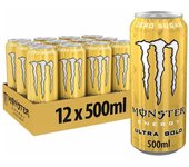 MONSTER ULTRA GOLD 500ML - SABOR PIÑA - BEBIDA ENERGETICA SIN AZUCAR - LATA PACK 24 UNIDADES (NACIONAL - ESPAÑA)
