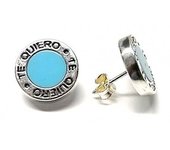 Pendientes Te Quiero Azules De Plata De Ley