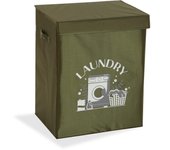 Versa Zalec Cesto de ropa con asas, Para Cocina, baño o vestidor, Medidas (Al x L x An) 30 x 4,3 x 30 cm, , Color Verde