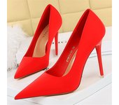 Women 7.5cm 10.5cm High Heels Scarpins Silk Pumps Lady Green Purple Red Fetish Wedding Bridal Mid Low Heels Evening Party Shoes