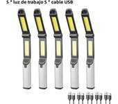 Super Bright LED+COB Flashlight Rechargeable Torch Portable Work Light Outdoor Camping Light with Portable Hook Magnet Design