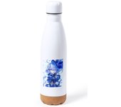 MERCHANDMANIA BIDON 750 ML ACERO INOXIDABLE CON ADORNO DE CORCHO dama elemental agua espadachina mmo jrpg tapon seguridad botella videojuego juego waifu