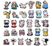 30 Pcs Cow Series Shoes Charms For Crocs Clog Sandals Decoration Accessories Gifts