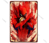 Decor Vintage Metal Poster Cartoon Anime Spiderman Retro Metal Tin Sign Cinema Wall Art Decorative Plate Gifts