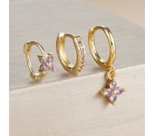 3PCS New Design Multicolor Crystal Hoop Earrings Set For Women Zircon 18K Gold Plated Circle Huggie Earring Piercing Jewelry