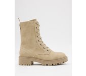 Botas de media caña con tacón ancho de 5 cm y plataforma con cierre de cremallera y cordones INSIDE