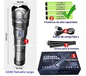 High Power 100W LED Flashlight Super Bright Long Range Tactical Torch Type-C Rechargeable Outdoor Camping Emergency Lantern
