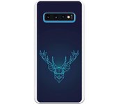 Funda compatible con Samsung Galaxy S10 - reno azul geométrico