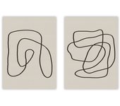 Set de 2 cuadros calidad premium con marco de madera - 30x40 cm o 50x70 cm - POSTER LAB