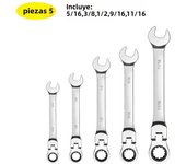 SAE Flex-Head Ratcheting Combination Wrench Set - Premium 72-Teeth Gear Chrome Vanadium Nickel Plated，Ratcheting Combination Wre