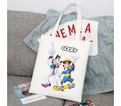 Disney A Goofy Movie Cartoon Large Capacity Canvas Shoulder Bag Women's Casual Tote Kids Student Handbag Shopping