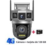 4G-SIM IP Camera WiFi 12MP 6K Dual Lens Triple Screens Smart Network Wireless Monitor V380 Security Protection CCTV Home Cameras