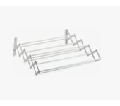 Tendedero Extensible Pared 60cm80cm/100cm - Tendedero Plegable de Pared de Interior o Exterior de Acero Blanco - Tendedro con 9 Barras y 5 Metros de tendido