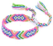 GOLDENCAT Pulsera de tela, Pulsera trenzada, Pulsera amistad, Tobillera de Hilos de Colores, Pulsera de la Amistad de hilos, Ajustable 9 cm a 5 cm, Algodón, Modelo 9