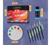 Pintura acrílica en set de 12, 24 o 36 colores (12ml) – Kit para pintura manual, DIY, resistente al agua – Presentación en caja