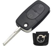 jingyuqin 2 Button Flip Folding Remote Car Key Fob For Audi A2 A3 A4 A6 A8 TT Auto Key Case With Uncut Blade Replacement