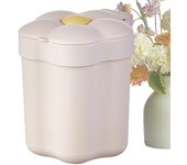 Pequeño bote de basura para escritorio, bote de basura de mesa, Papelera de reciclaje de encimera de flores, Bote de basura de mesa, cesto de basura de escritorio pequeño con tapa para el hogar, cocin