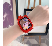 Clear Strap + Case For Apple Watch Band 40mm 44mm 38mm 42mm Accessories Silicone Transparent Bracelet iWatch series 7 5 4 3 6 SE