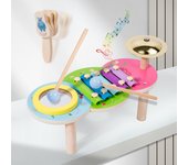 Wooden Music Toys For Babies Children's Multifunctional Music Knocking Table Early Education Kids Drum Set Music Toy Baby Gift