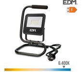 Edm Foco Proyector LED Alta Potencia 30W 2370lm 6400K Luz Fría Black Series