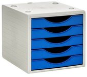 Archivador Modular Archivo 2000 ArchivoTec Serie 4000 Azul 5 cajones Din A4 Gris 34 x 27 x 26 cm