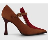 Zapatos abotinados de ante de color cuero y granate | LODI Zapatos de mujer online