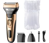 Kemei 3in1 Grooming Kit Electric Shaver For Men Beard Hair Trimmer Body Nose Ear Shaving Machine Face Razor Rechargeable