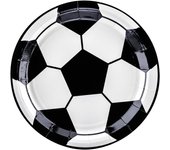 Platos de papel de Fútbol con forma de balón de 18 cm - PartyDeco - 6 unidades