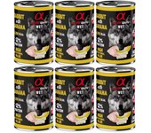 Pack 6 latas x 400 Gr - Alpha Spirit Comida Húmeda de Conejo con Plátano para Perros