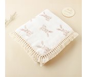 Floral Print Baby Blanket Cotton Summer Muslin Swaddle Gauze Stroller Cover Sunflower Tassel Baby Bath Towel Newborn Bedding