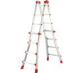 Hailo-7516-151-Escalera aluminio telescópica multiposición ProfiStep Multi (4x3 peldaños)