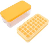 Tapa Contenedor de almacenamiento y almacenamiento de Pala para Hielo 2 Capas 64 cubos Silicona Libre Liberación Amarillo