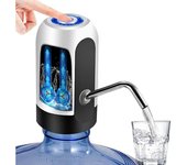 MOV-Dispensador de botellas de agua, bomba de botella de agua eléctrica portátil para botellas universales de 5 galones (negro + blanco)